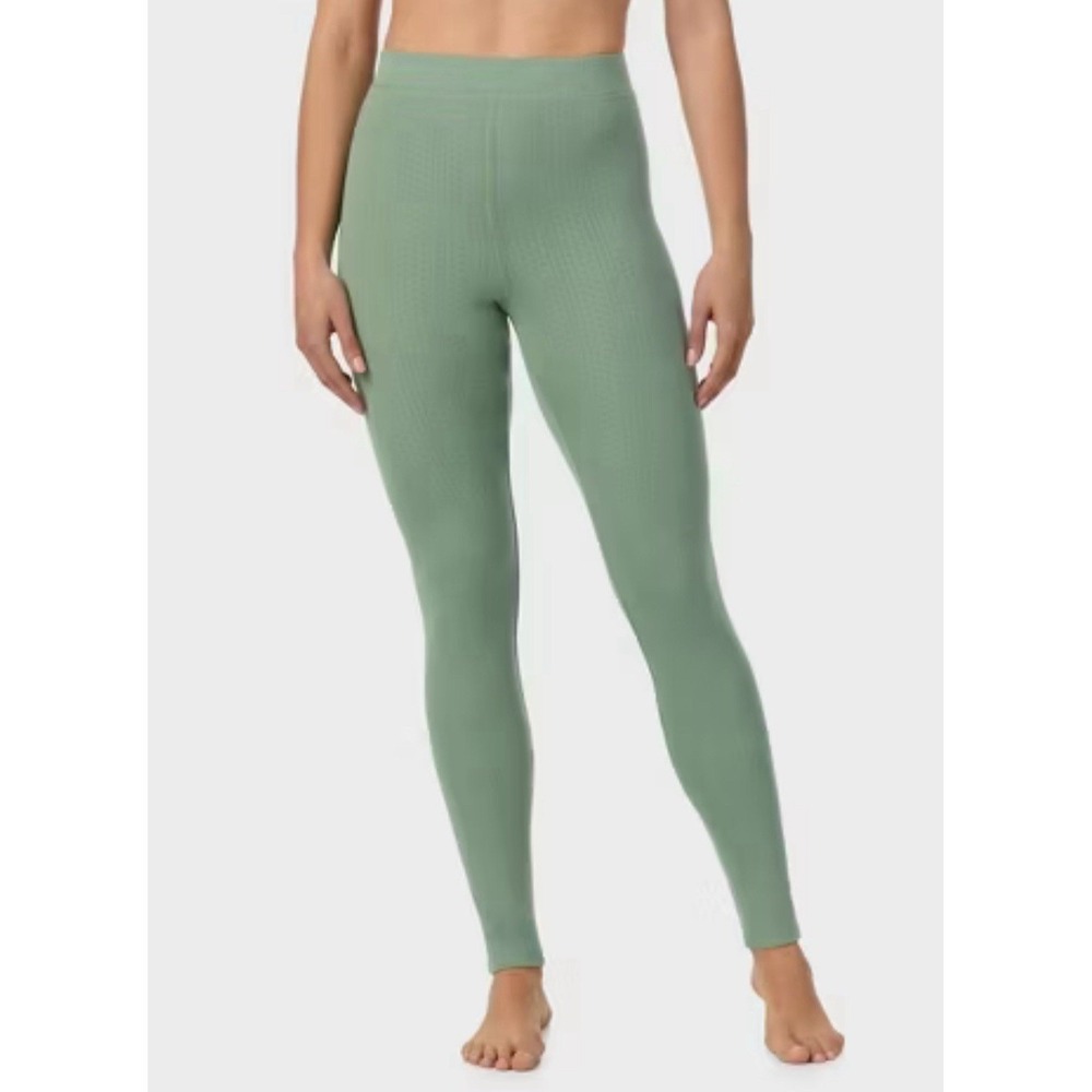 Warm Essentials‎ by Cuddl Duds Women's Pointelle Leggings - Sage Green S